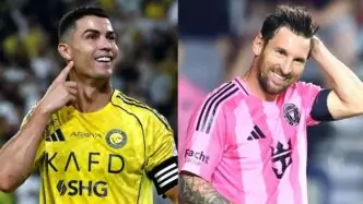 Menolak Tua! Ronaldo dan Messi Sama-sama Cetak 2 Gol di Hari yang Sama Foto kolase al nassrs cristiano ronaldo dan inter miami lionel messi