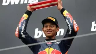 Veda ega pratama berhasil meraih juara kedua di race 1 red bull rookies cup 2025