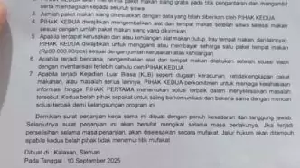 Viral! Muncul Lagi Surat Perjanjian Rahasiakan Kasus Keracunan MBG, Disdik Sleman Angkat Suara Viral surat perjanjian mbg