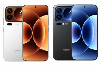 Xiaomi 17 dengan layar di belakang