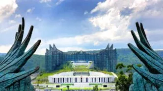 Foto istana presiden di ikn dari kejauhan