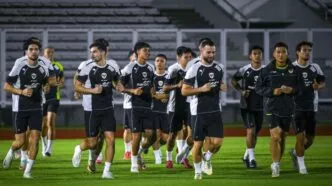 Latihan pemain timnas indonesia