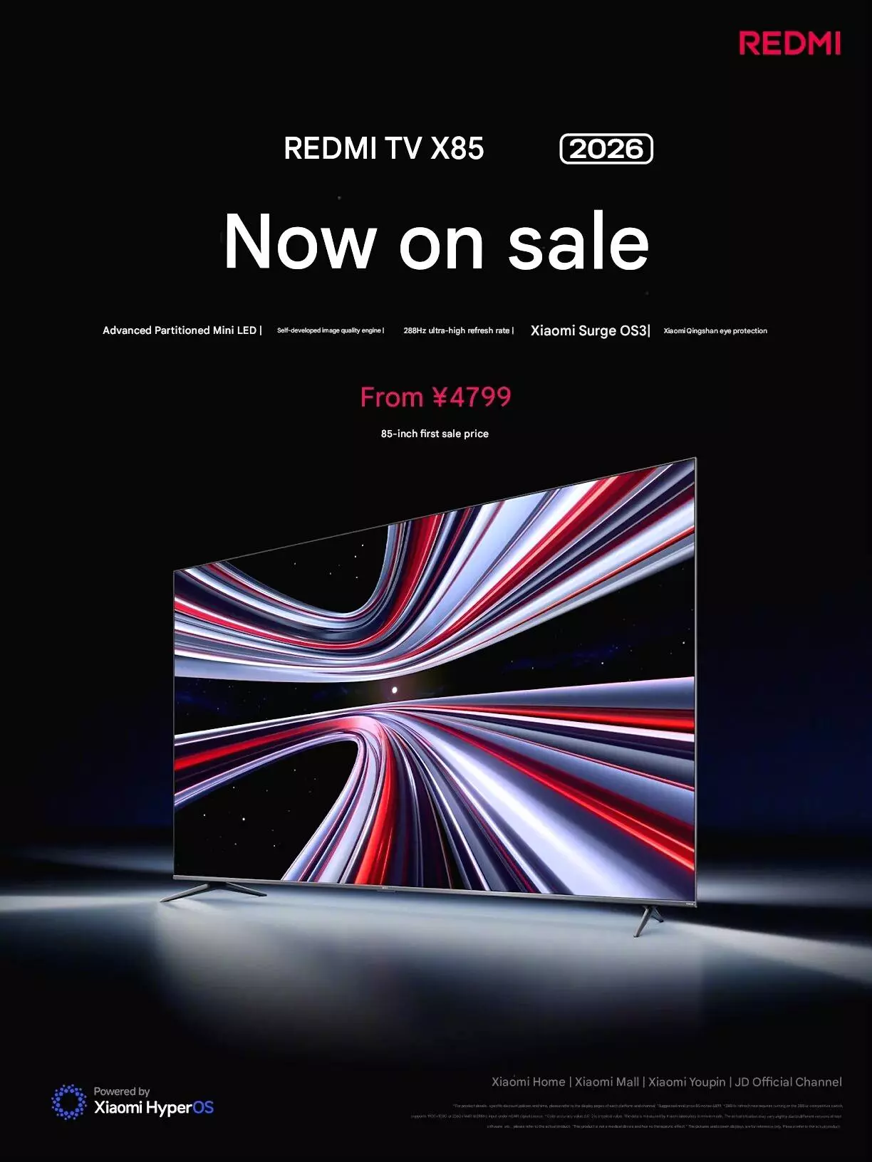 Redmi tv 85 inch poster