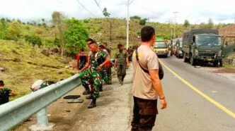 Rem Blong, Truk Polisi Pengangkut Amunisi TNI Terguling di NTB