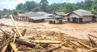 Kondisi banjir bandang di sumatera utara