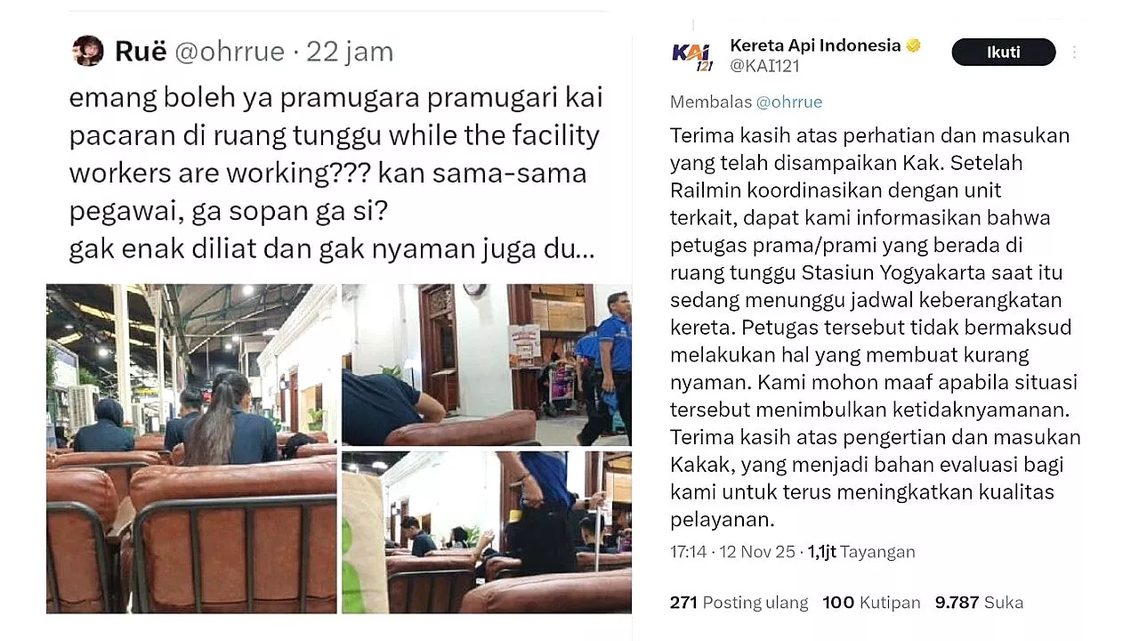 Screenshot viral pegawai KAI dituduh pacaran dan tanggapan Resmi PT KAI