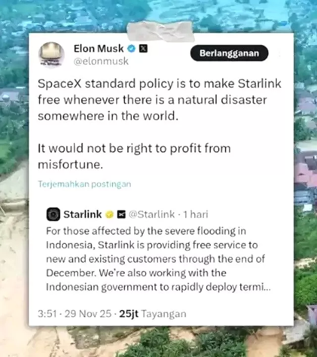 Tweet starlink elon musk