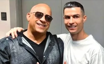 Aktor Vin Diesel (kiri) dan pesepak bola Cristiano Ronaldo (kanan)