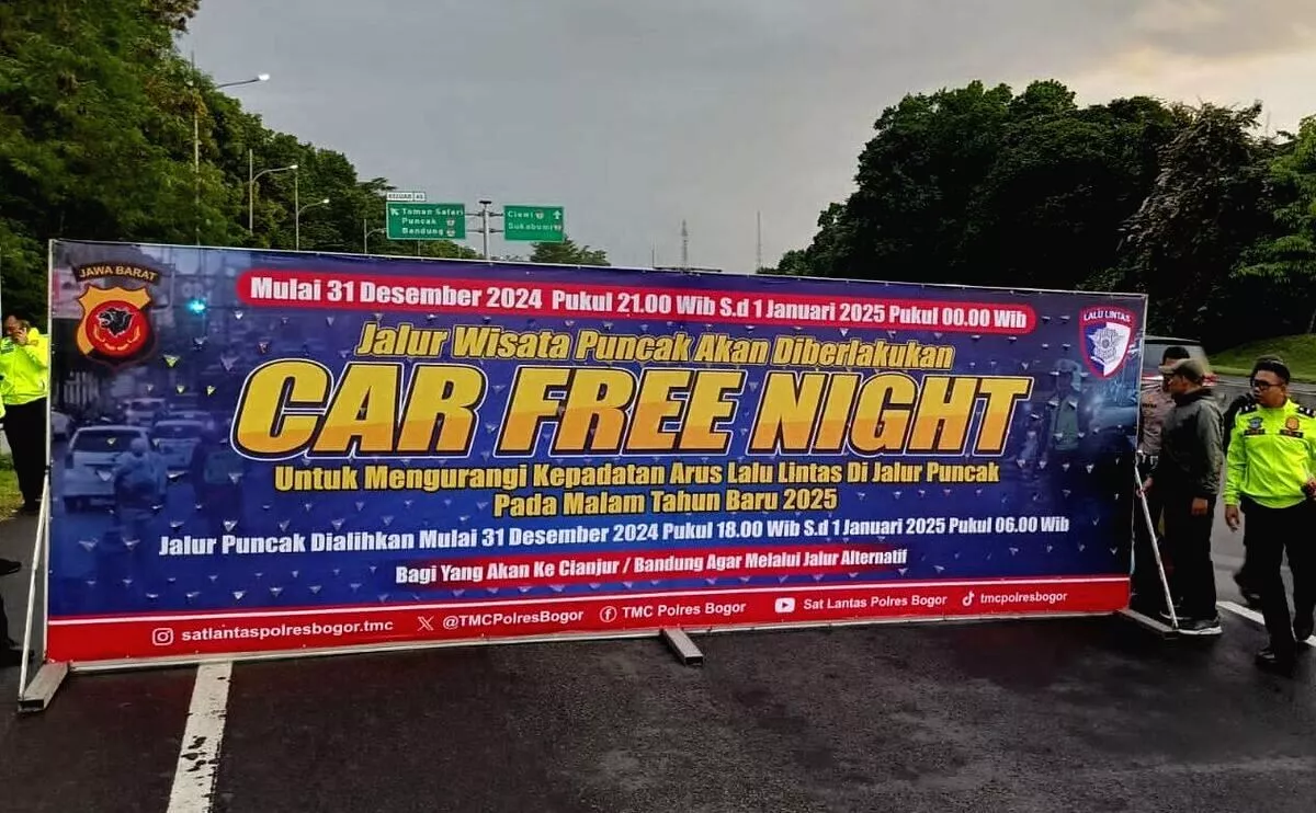 Resmi! Car Free Night Jalur Puncak Berlaku 12 Jam Antisipasi Lonjakan Wisatawan Malam Tahun Baru 2026, Cek Rekayasa Lalu Lintasnya Car Free Night Jalur Puncak Resmi Berlaku 12 Jam, Antisipasi Lonjakan Wisatawan Tahun Baru