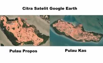 Penampakan Pulau Proros dan Kas yang Gundul akibat penambangan