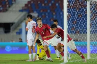 Toni Firmansyah mencetak gol di laga Timnas Indonesia U 22 vs Myanmar pada ajang SEA Games