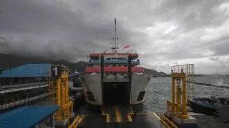 Cuaca buruk di pelabuhan bakauheni