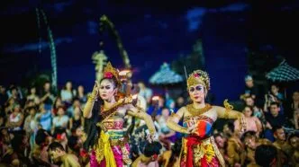 Ilustrasi daya tarik wisata bali pertunjukan tari