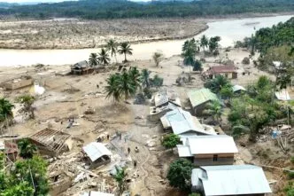 Kerusakan berat akibat banjir di aceh utara