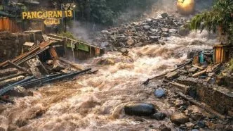 Obyek wisata guci diterjang banjir bandang