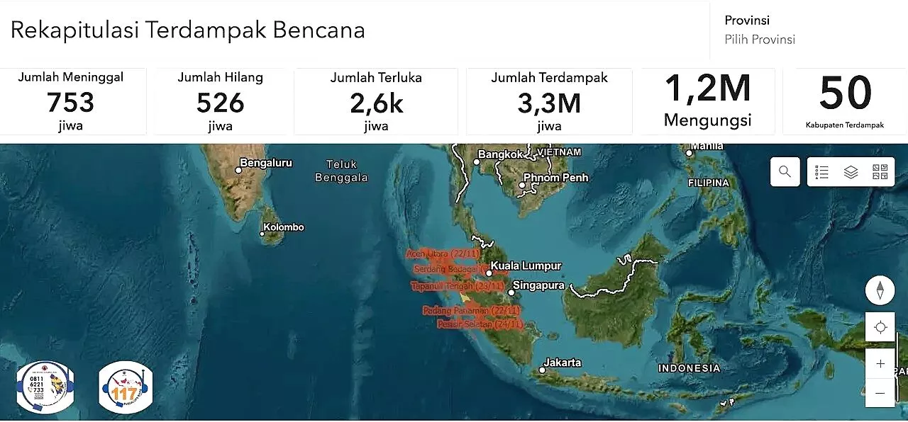 Update data korban bencara banjir sumatera