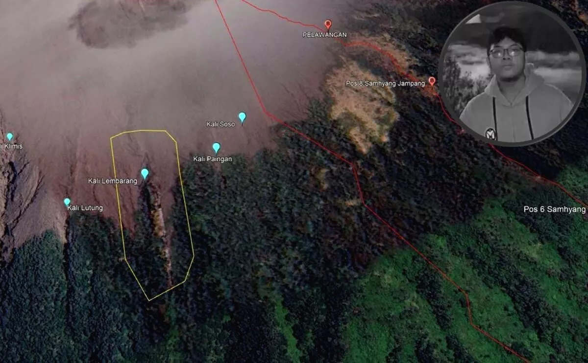 Dinyatakan Hilang Sejak 28 Desember, Syafiq Ali Ditemukan Meninggal di Lereng Puncak Selatan Gunung Slamet Titik lokasi ditemukannya Syafiq Ridhan Ali Razan