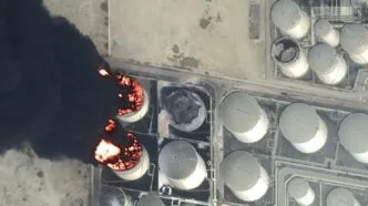 Citra satelit dampak serangan drone iran sebelum disensor