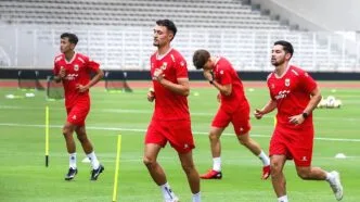 Pemain timnas indonesia berlatih jelang fifa series