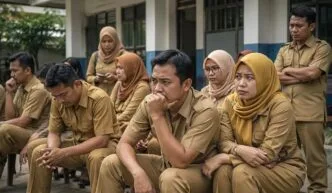 Ilustrasi guru honorer belum digaji