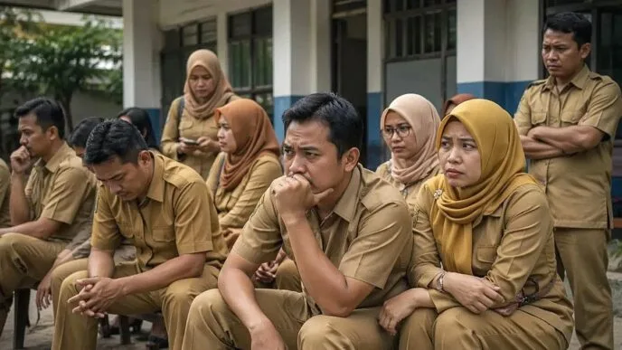 Ilustrasi guru honorer belum digaji