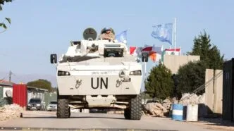 Pasukan keamanan pbb di lebanon unifil patroli wilayah dekat perbatasan lebanon israel di lebanon