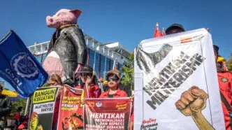 Aksi peringatan hari buruh di semarang