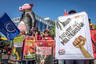 Aksi peringatan hari buruh di semarang