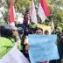 Ratusan Ojol Geruduk DPRD Sumut, Tolak Harga Pertamax Naik dan Tagih Janji Pemerintah Potongan Aplikasi 8 Persen Demo ojol dprd sumut juni