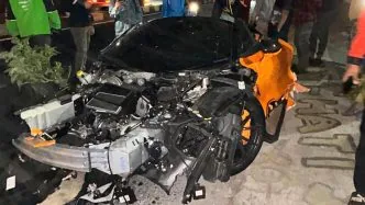 Mclaren kecelakaan di desa telukan kecamatan grogol kabupaten sukoharjo