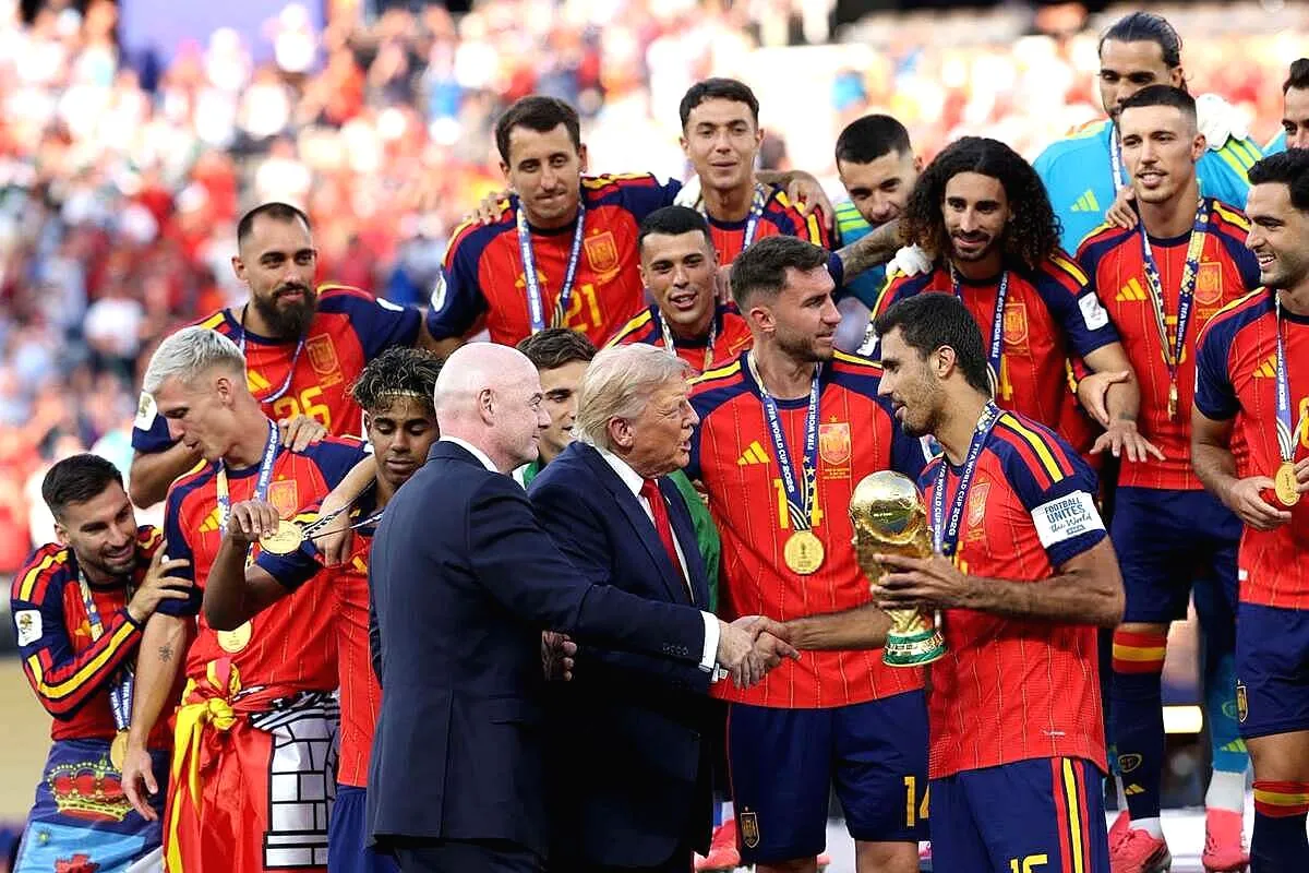 Spanyol Juara Piala Dunia 2026 Usai Kalahkan Argentina, Ferran Torres Jadi Pahlawan di Extra Time Selebrasi spanyol final piala dunia