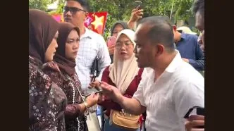Istri sah labrak suami di resepsi