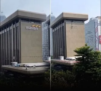 Logo bank mandiri dicopot