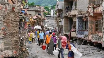 Pengugsi korban banjir nepal tibet