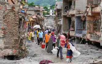 Pengugsi korban banjir nepal tibet
