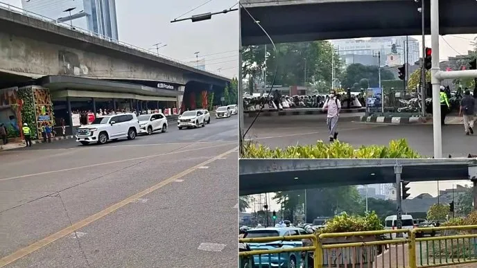 Rombongan presiden lewat riuh klakson
