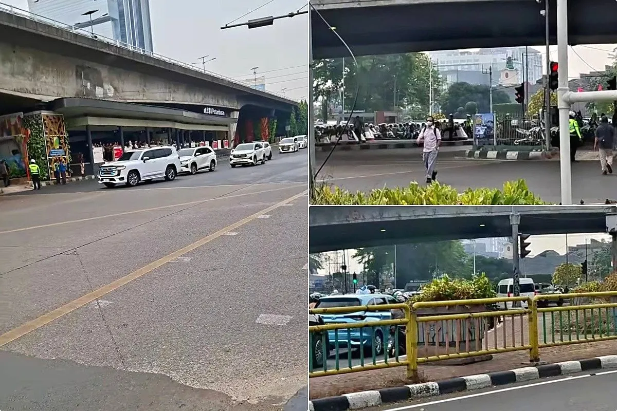 Klakson dan Sorakan Protes Warga Palmerah Saat Konvoi Presiden Lewat Rombongan presiden lewat riuh klakson