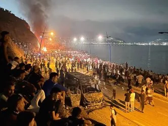 Tragedi migran ceuta spanyol maroko