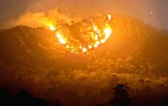 Kebakaran hutan di Gunung Bulu Saukang, Maros